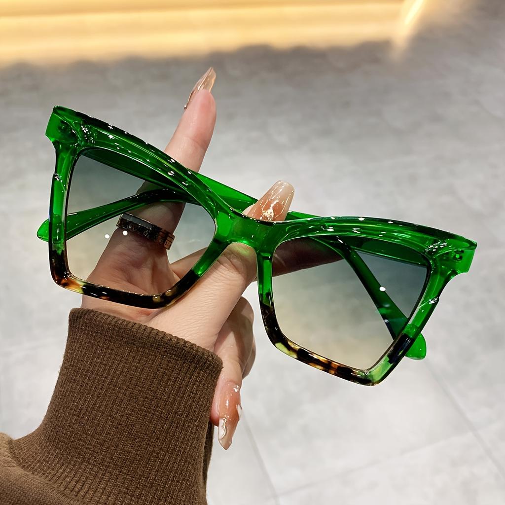 Y2K Fashion Cat Eye Sunglasses Trendy Party and Vacation Wear Hiking Travel Gradient Lens PC Frame, AC Lens, Decorative Glasses