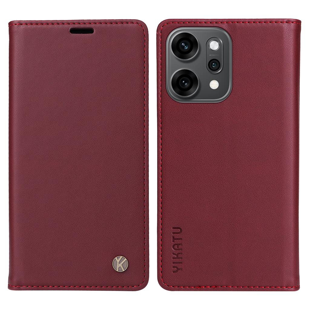 For Oppo Reno14 Pro 5G (China)/Oppo Reno14 Pro 5G (Global) Phone Cases YIKATU Magnetic Closure PU Leather Mobile Cover