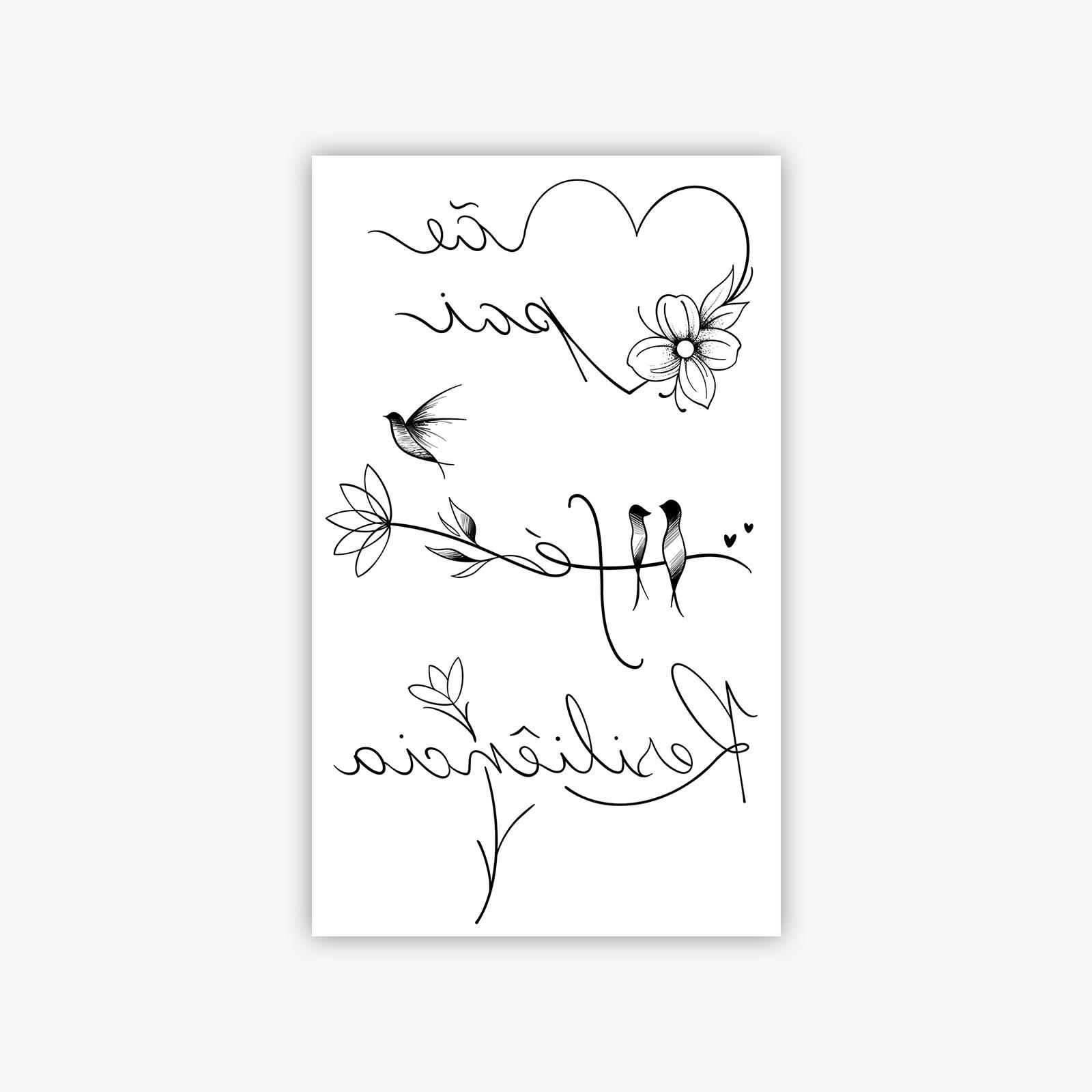 

Niche High-End Sense Mãe Pai Family Tattoo Sticker, Waterproof And Sweat-Proof, Shoulder And Neck Scars, Temporary Tattoo. 9*15