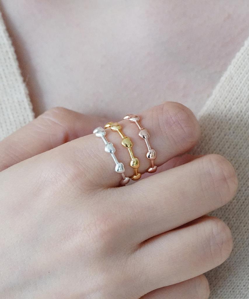 Alleun Silver 925 Heart Thumb Layered Ring Bold