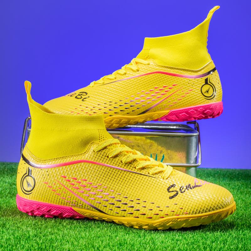 33-46 Men's/Women's Football Boots Rubber Soft Sole Short Nails Artificial Turf Youth Kids Football Shoes