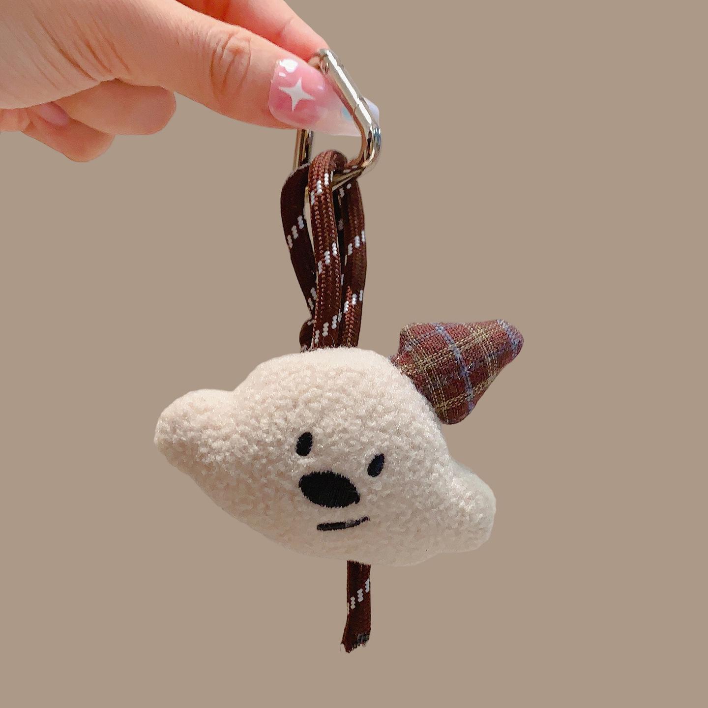 Autumn/Winter Plush Little Bear Heart Lanyard Keychain - Cute Fashion Bag Pendant