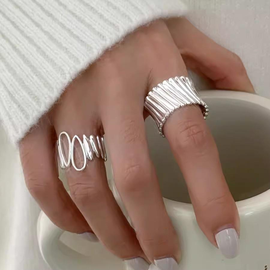 Elegant Geometric Design Adjustable Open-circle Copper Ring For Women Stylish Casual Wear