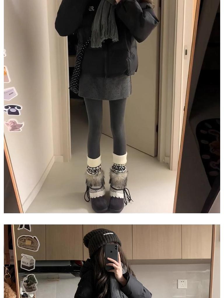 Korean Style Women's Gray Polka Dot Wool A-Line Skirt - Retro Hip-Hugging Short Skirt for Autumn/Winter