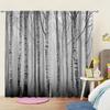 2pcs Silver Birch Pattern Printed Curtain for Home Decor - Rod Pocket Window Treatment for Bedroom, Office, Kitchen, Living Room