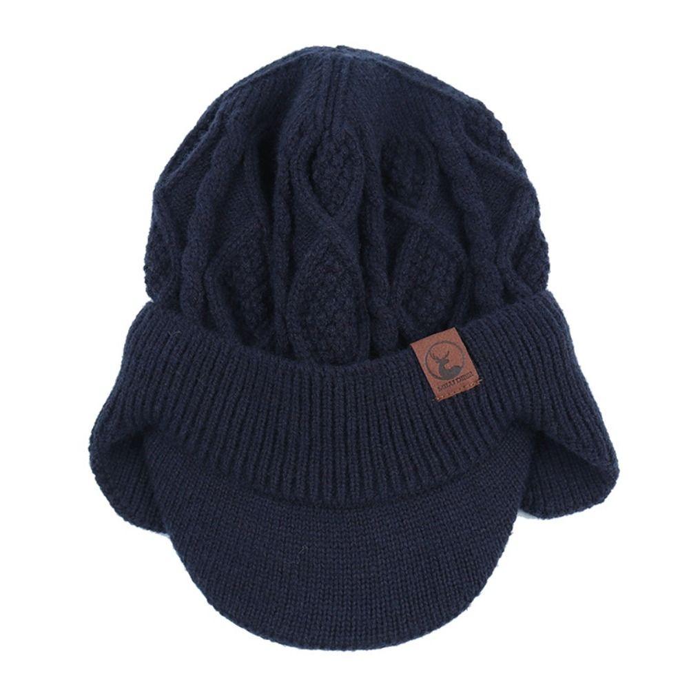 Thickened Winter Hat Warm Windproof Ski Beanie Hat Casual Knitted Hat  Birthday Gift