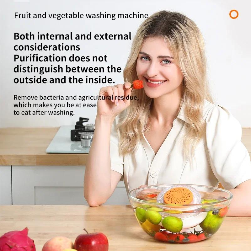 Portable Fruit Vegetable Washing Machine Household Fruits, Vegetables Wash The Ingredients Fully Automatic Food Cleaner Machine