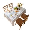 High-Grade High-Grade Broken Flower Tablecloth Cotton And Linen Fabric Thickened Embroidered Waterproof Dining Table Cloth