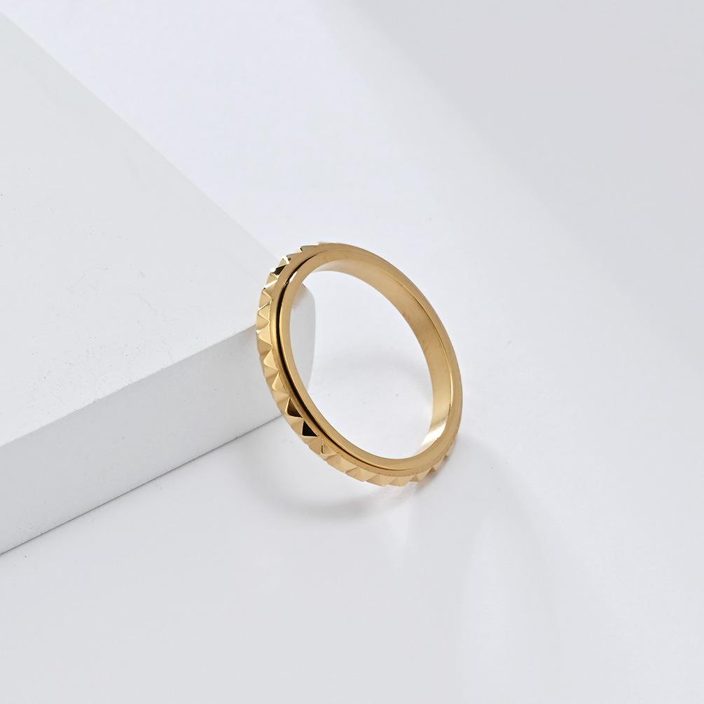 Inel de decompresie rotativ cu zăbrele cu diamante late de 3 mm pentru bărbați, femei, bijuterii de titan negru, unisex, inele pentru degete pentru cupluri, inel cu o singură coadă pentru fete