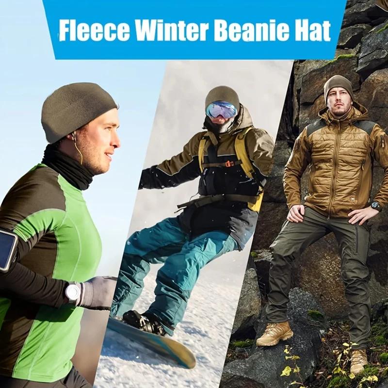 Fleece Warm Hat Winter Cap Men Women Outdoor Sports Skiing Cycling Hat Windproof Soft Beanie Cap Male Lady Autumn Winter Hats