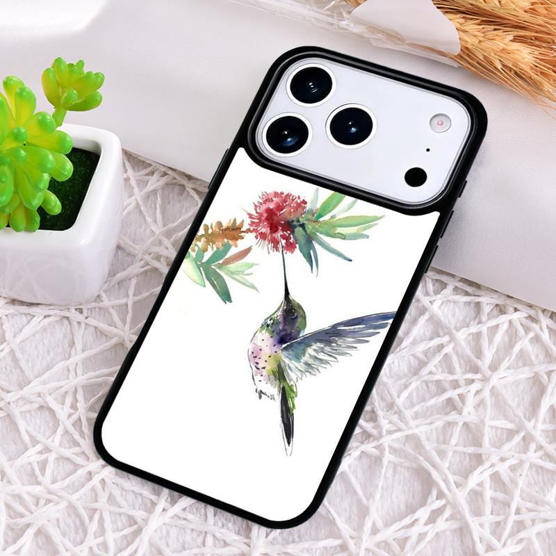 Hummingbird soft Phone Case for iPhone 17 Air 16 15 11 12 14 13 Pro Max Shockproof Cover