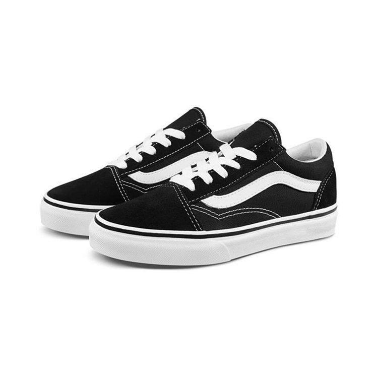 Vans Classic Canvas Checkerboard Low top Kids' Skateboarding Shoes Black White Kids' VN000W9T6BT