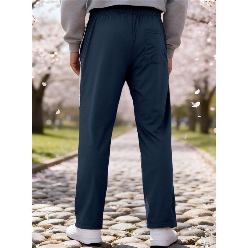 Pantaloni da Ginnastica a Strisce da Uomo Estivi Casual Gamba Dritta Pantaloni Atletici Vita Elastica Jogger