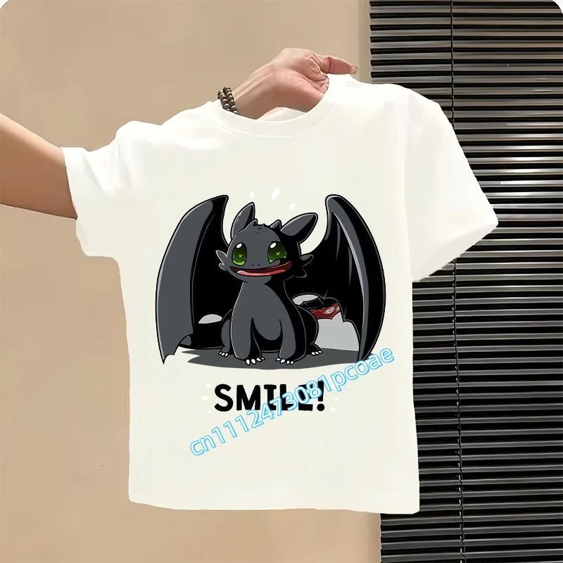 Dragon Tamer Summer Tshirt Boys Sports Shirt Girls Casual Top Cartoon Print Childrens Pure Cotton Short Sleeve Shirt