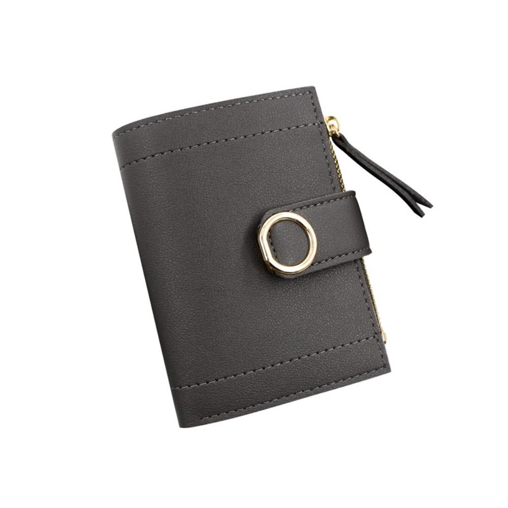 PU Leather Women Wallet Large Capacity Zipper Short Purses Wear-resistant Multiple Card Slots Card Holder For Girls Women's