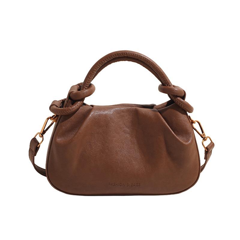 Fashion Women's Bag New Trend Retro Handbag Design Pleated Shoulder Bag Commuter Messenger Bag