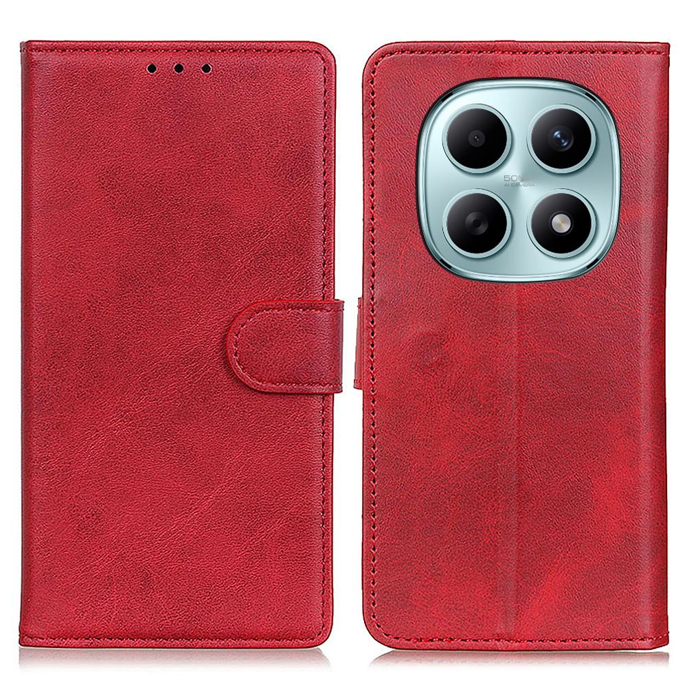 Pro Xiaomi Poco M8 5G/Redmi Note 15 5G (Globální) Pouzdro Textura hovězí kůže Kožená peněženka Stojánek Kryt na telefon