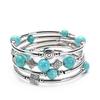 Beaded Bangle Wrap Bracelet for Her, Layered Bracelets with Natural Stone, Jewellery Gifts for Women Ladies
