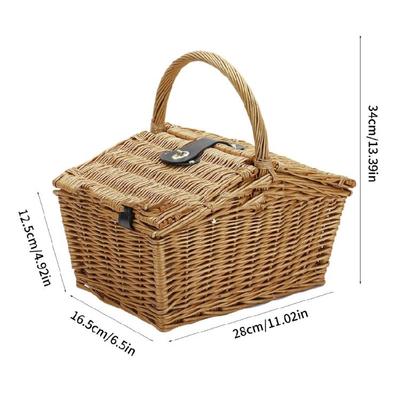 Shopping Storage Hamper Basket Handle Picnics Bag Willows Weaving Storage Hamper for Home Wedding Decoration