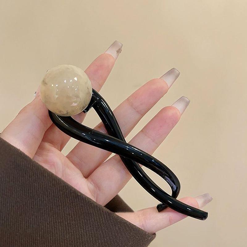 Retro Ponytail Twist Hair Clips  Pearl Shark Clip Hairpins Barrettes Hairgrip Hair Accessories For Women