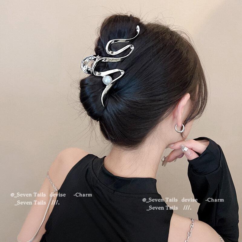 

Ретро-большая заколка-волна, заколка для волос из матового акрила, заколка-акула, головной убор, модные аксессуары для волос для женщин и девочек