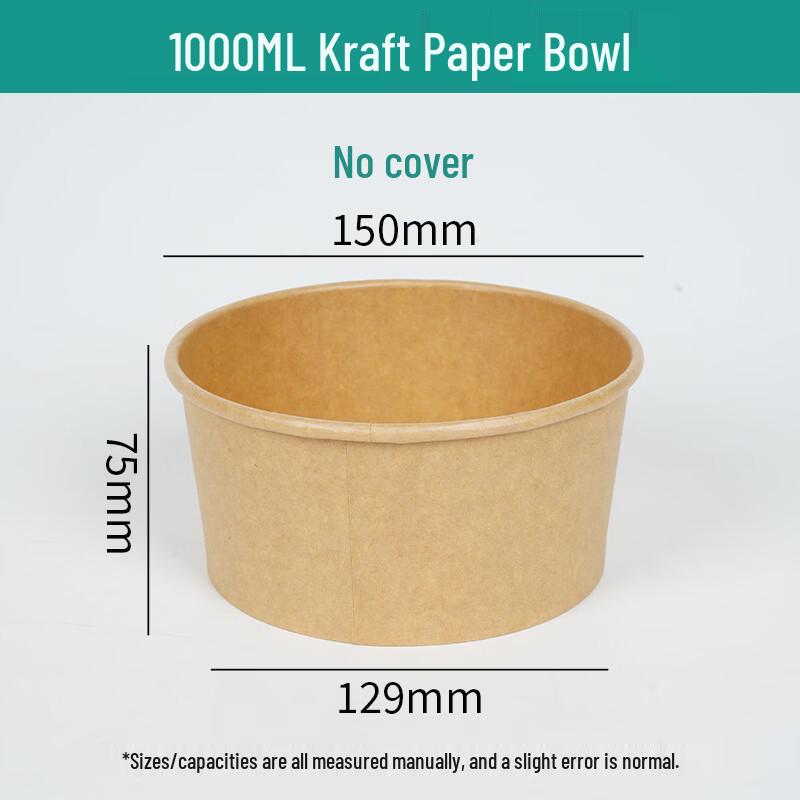Disposable Kraft Paper Food Bowls with Lids