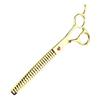 Napson Golden 8.0" Pet Grooming Scissors Set: 3-Piece Straight Shears & Comb