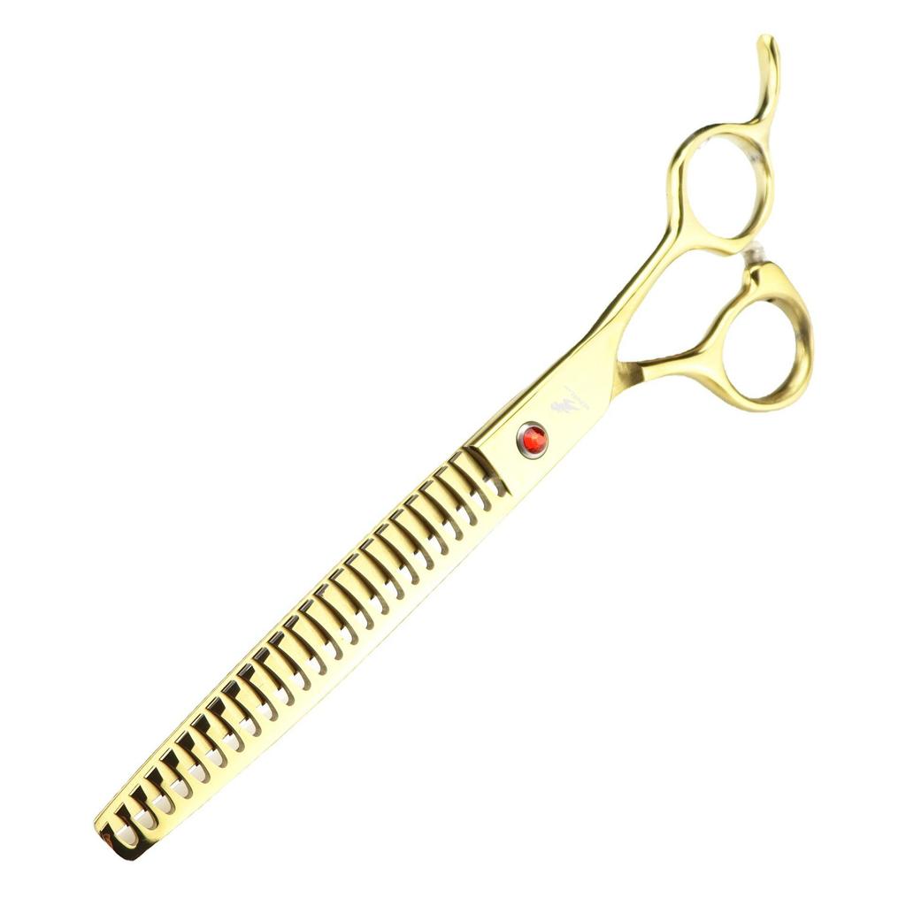 Napson Golden 8.0" Pet Grooming Scissors Set: 3-Piece Straight Shears & Comb