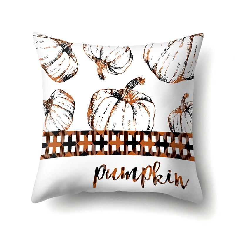 Thanksgiving Pillowcase Blessing Maple Leaf Pumpkin Sofa Cushion Cover Office Home Living Room Pillowcase