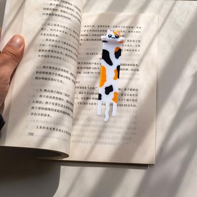 Hanging Cat Bookmark Plastic 3D Printed Long Body Kitten Book Page Marker Animal Decoration Book Lovers Birthday Christmas Gift