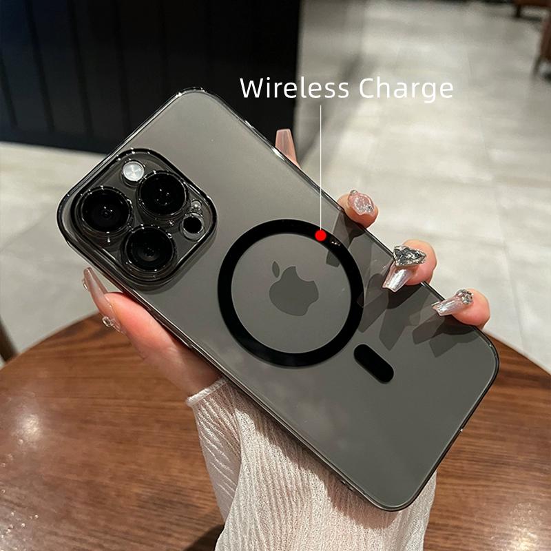 Ultra Thin Hard PC For Magsafe Wireless Charge Case for iPhone 15 14 Plus   11 Pro Max Transparent Magnetic Shockproof Cover