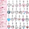 New Charms Bead 925 Silver Heart-Shaped Lovers Family Cat Dangle Fit Bangle Bracelet Necklace DIY Jewelry Gift