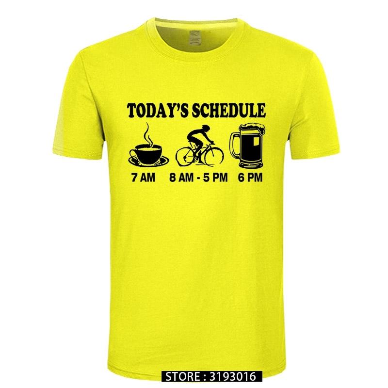 

New Unisexs T Shirts Funny Cycls TShirt Mountain Biking Schedule Tee 100 Cotton Brand New TShirts 4XL