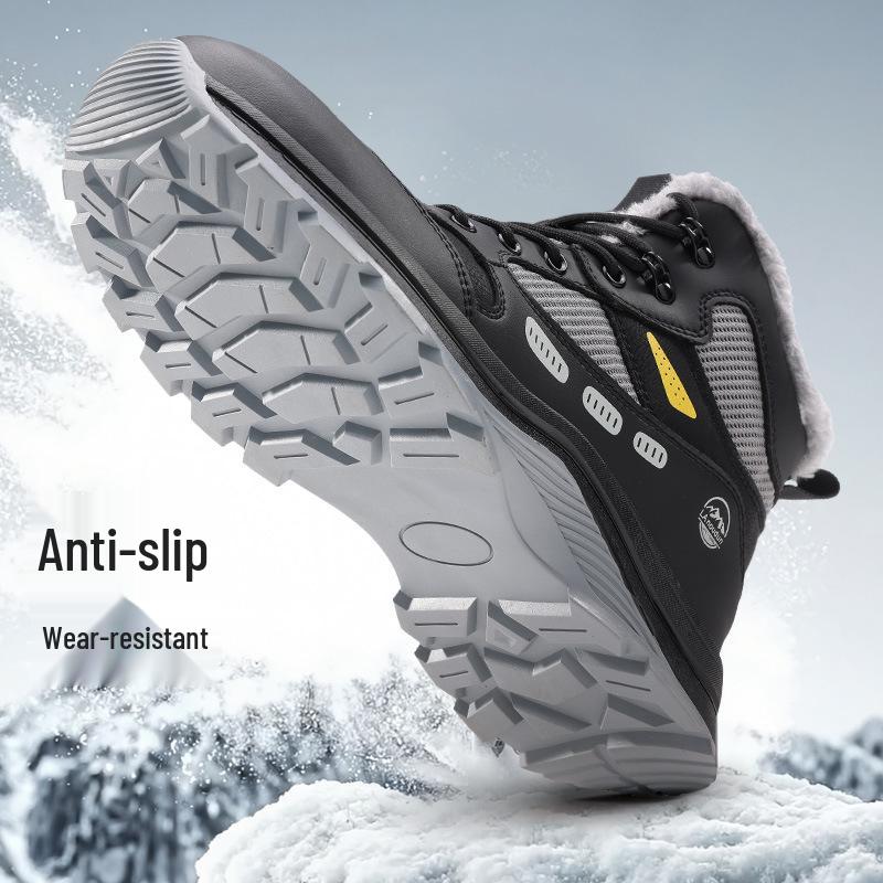 Men's Winter Safety Work Shoes - Blue Gull Shield, Anti-Smash, Anti-Puncture, Wear-Resistant, Plus Velvet Warm.