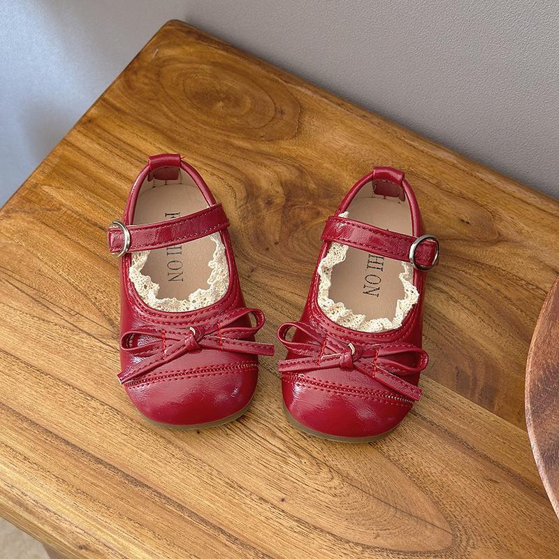 Neue Stil Mädchen Slip-on Schuhe, Lederschuhe, Rutschfeste Schuhe