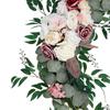 2 Pieces Artificial Floral Swag Wedding Welcome Signs Backdrop Wall Decor Decorative