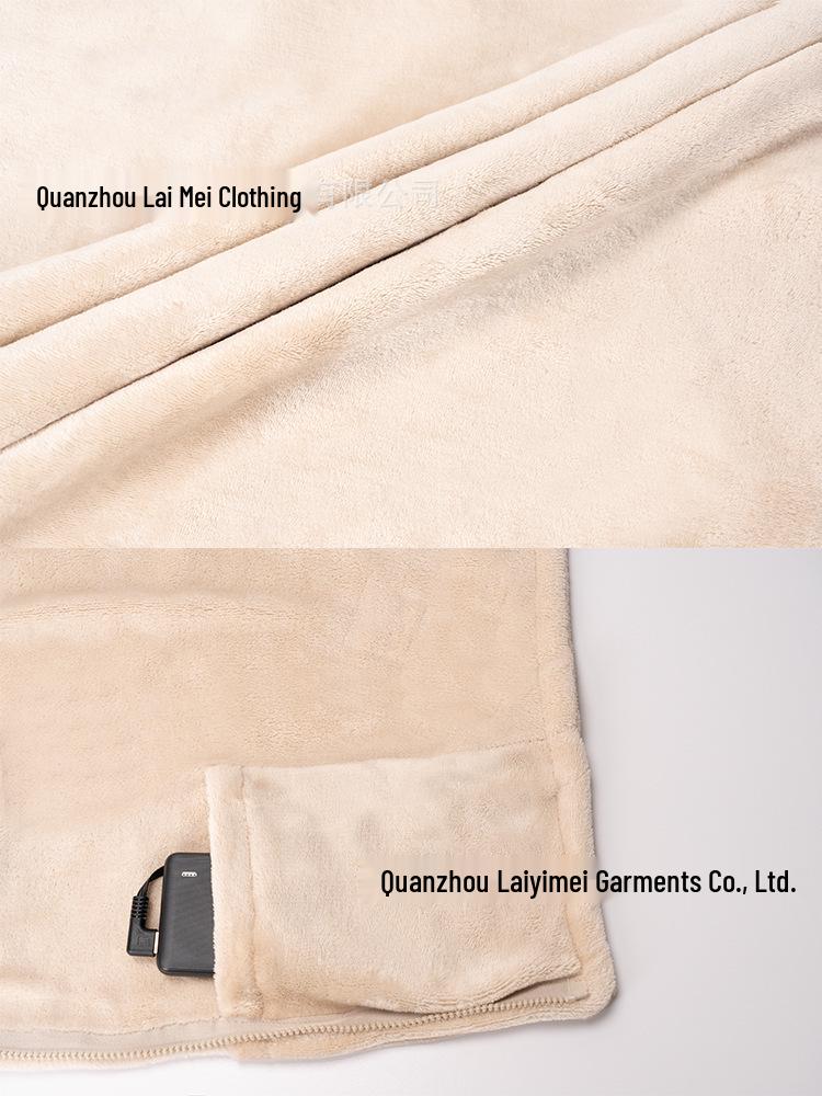 Winter Flannel Heated Shawl: Thick Velvet Electric Blanket for Warmth & Cold Protection