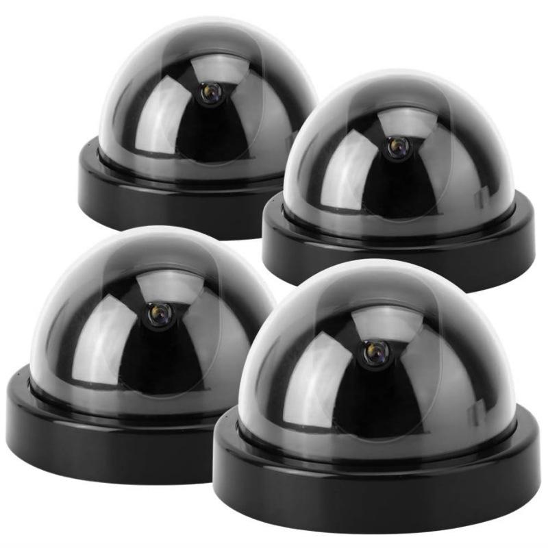Black Hemisphere Fake Surveillance Camera with Monitor Headlight - Anti-theft Simulation Camera