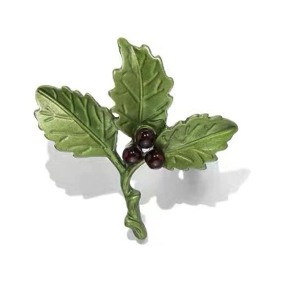 

Brooch Versatile Botanical Leaf Design Brooch with Glossy Fade-Resistant Finish Sweaters Scarves Handbags Hats Safety Pin