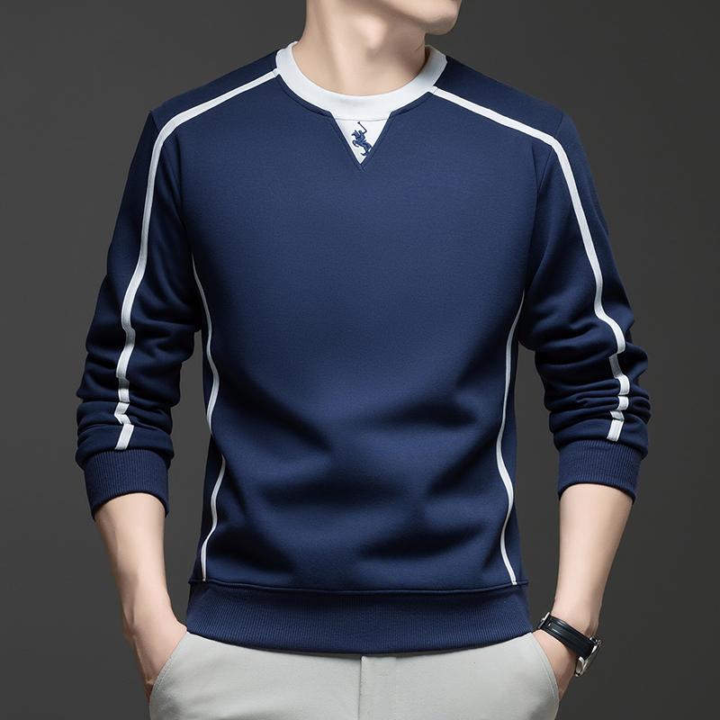 Herren O-Ausschnitt Langarm Pullover Hoodies Luxusmarke Pferd Stickerei Verdickt Wärme Lässig Vielseitig Herrenbekleidung