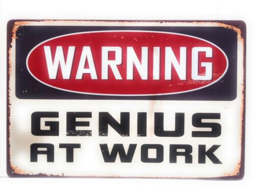 Warning at Work Metal Tin Sign Shop Sign Vintage Sign 8in by 12inAluminum 20x30cm(7.8x11.8inch)