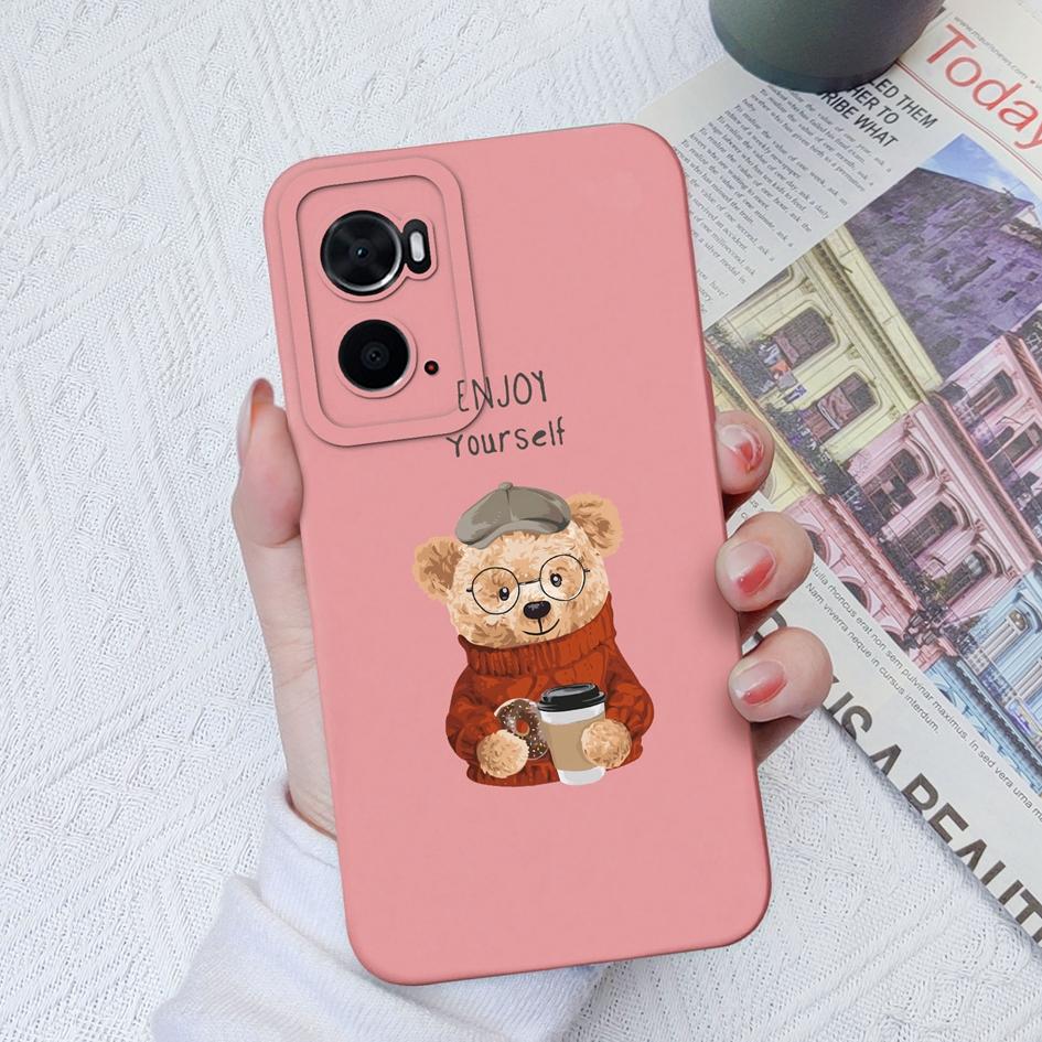 Pour OPPO A96 A94 A93 A91 A83 A76 A73 A75 A78 coque de téléphone ours mignon Super antichoc mat coque en Silicone souple pare-chocs pour OPPO Phone Cover Bumper