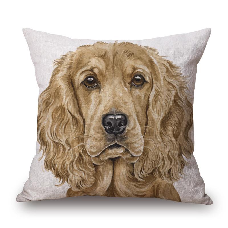 Hand Painting Dog Posters Cushion Cover Greyhound Bull Terrier Labrador Animals Portrait Pillowcase Decorative Pillows For Sofa