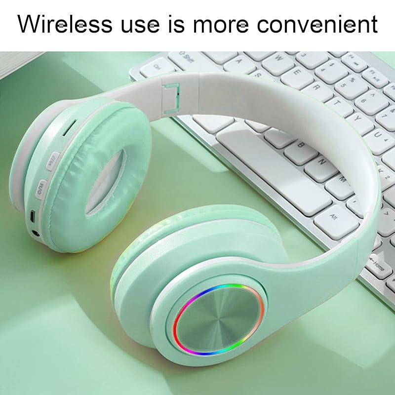 RGB Headset, foldable retractable headphones with breathing light