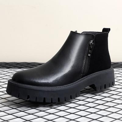 Mode Britischer Stil Lässige Kurze Stiefel Herren Mode Seitlicher Reißverschluss High-Top Schuhe Mann Klassische Elegante Chelsea Stiefeletten Business Schuhe