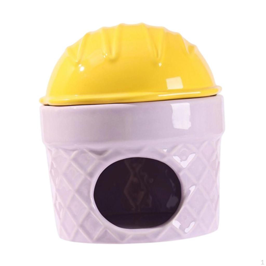 Ceramic Hamster Nest Habitats, Indoor Summer Decorative Hut House Pet Hideout for Dwarf
