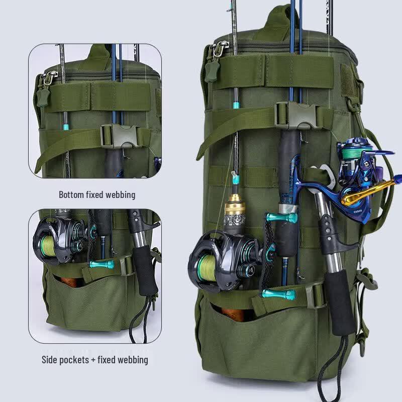 Outdoor Fishing & Travel Backpack with Rod Holder