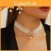 Pearl Animal Jewelry Set With Gold Small Bee Pendant And Earrings For Women