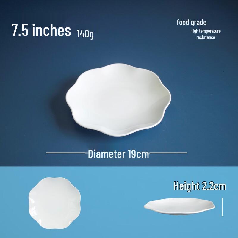 777 White A5 Melamine Lace Edge Serving Plates 10-pack