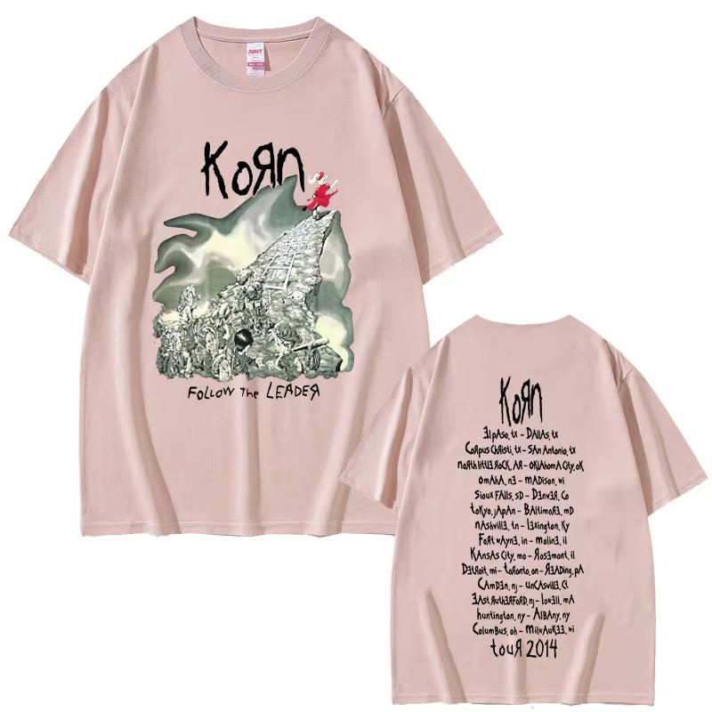 

Korn Rock Band Follow The Leader Tour T Shirt Men s Vintage Graphic T-shirts Men Women Metal Gothic Harajuku Short Sleeve Tshirt 4XL